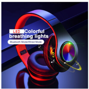 B39Headphone Headset bluetooth bass 50 RGB LED HiFi Stereo dengan Mikrofon